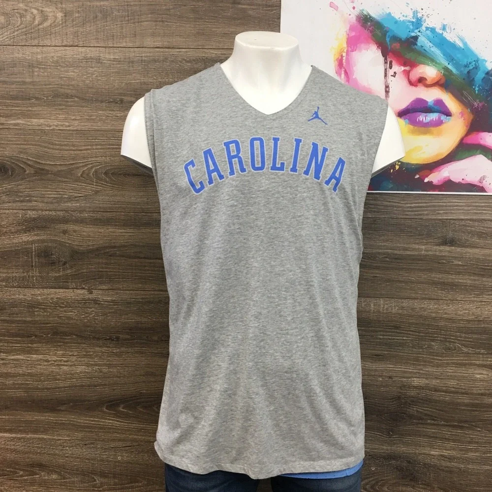 Vintage Jordan North Carolina Jersey Mens Size L Blue‎ Tar Heels Reversible Y2K